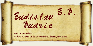 Budislav Mudrić vizit kartica